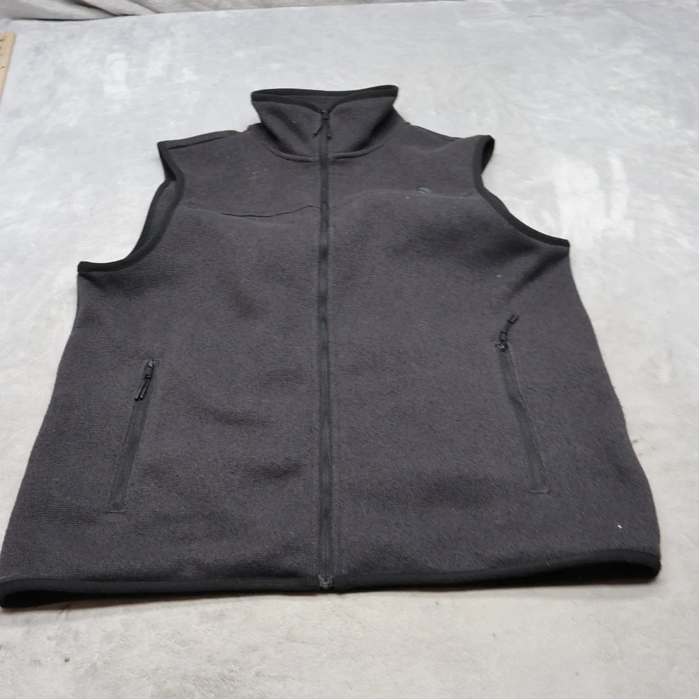 North Face Vest Mens Medium Black Front Range Fleece Lightweight Full Zip Casual